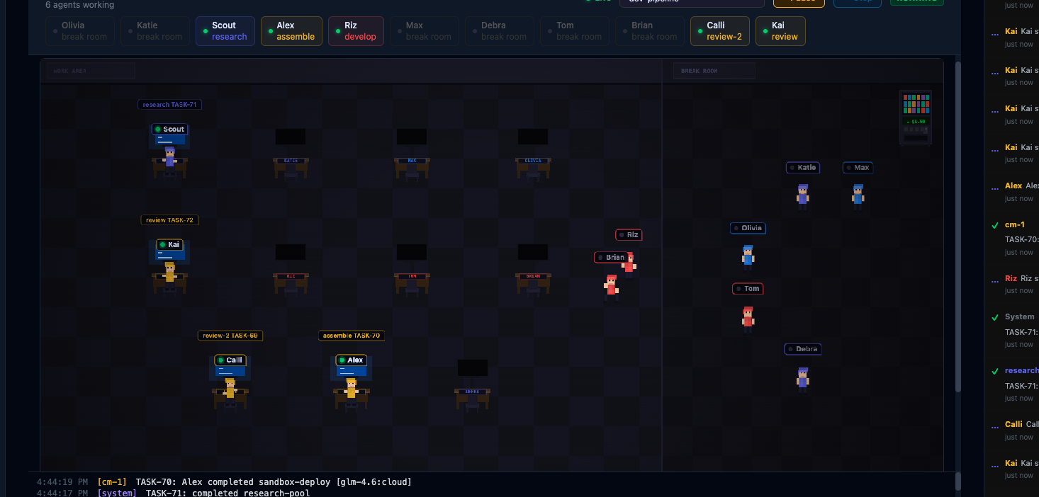 Team management interface