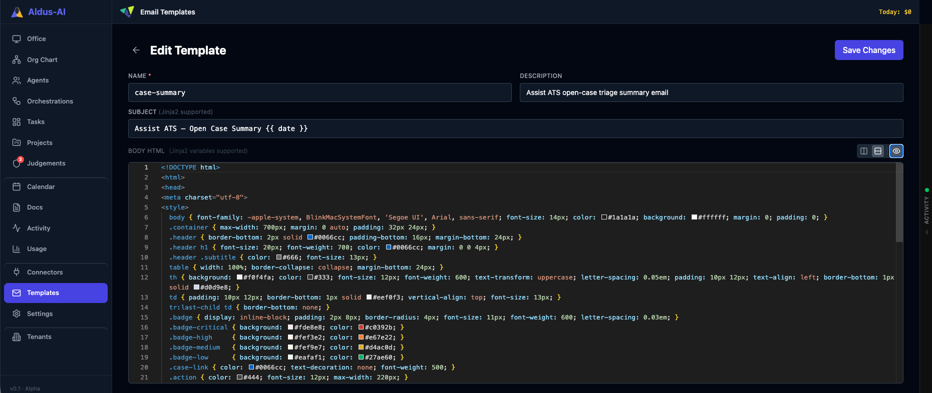 Template automation